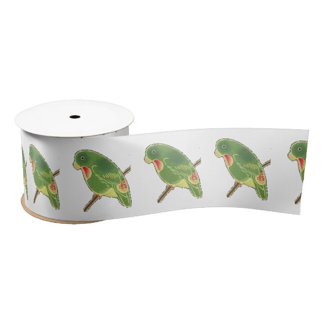 Tropical Green Parakeet Thunder_Cove Satin Ribbon (Spool)