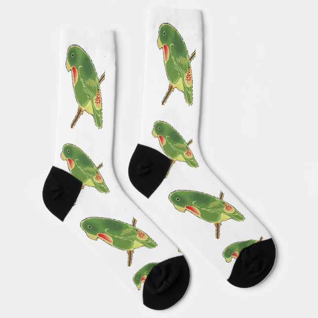 Tropical Green Parakeet Thunder_Cove Socks (Right)