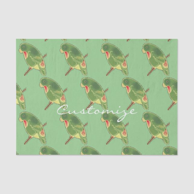 Tropical Green Parakeet Thunder_Cove Tissue Paper (Front)