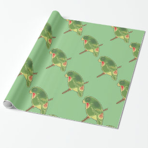 Tropical Green Parakeet Thunder_Cove Wrapping Paper