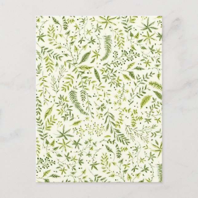 Tropical green pattern postcard (Front)