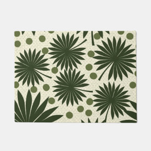 Tropical Green Rainforest Palm Leaf Art Doormat