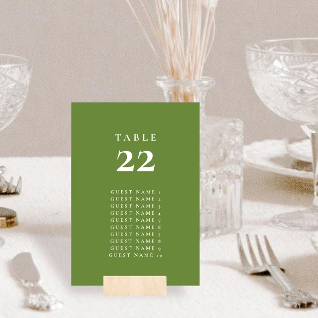 Tropical Green Seating chart Number card (Creator Uploaded)
