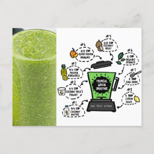 Tropical Green Smoothie Recipe Postcard