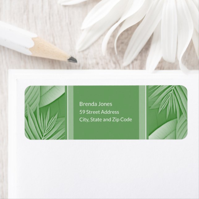 Tropical Green Theme Return Address Label (Insitu)