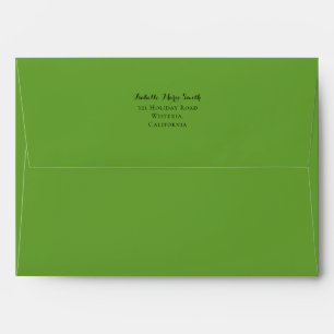 Tropical Green Watercolor Paint Wedding Invite Envelope