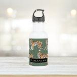 Tropical Green Watercolor Tigers Pattern With Name 532 Ml Water Bottle<br><div class="desc">"Indulge in the wild elegance of nature with our Tropical Green Watercolor Tigers Pattern. Each item featuring this captivating design encapsulates the vibrant spirit of the jungle, blending lush greenery with the majestic presence of tigers. Whether adorning your daily essentials or enhancing your home decor, our collection offers a harmonious...</div>