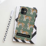 Tropical Green Watercolor Tigers Pattern With Name iPhone 11 Case<br><div class="desc">"Indulge in the wild elegance of nature with our Tropical Green Watercolor Tigers Pattern. Each item featuring this captivating design encapsulates the vibrant spirit of the jungle, blending lush greenery with the majestic presence of tigers. Whether adorning your daily essentials or enhancing your home decor, our collection offers a harmonious...</div>