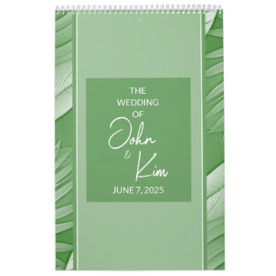 Tropical Green Wedding Calendar Planner