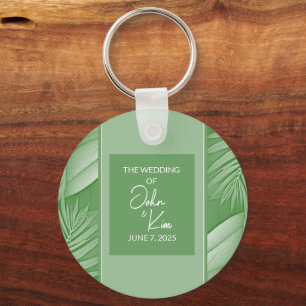 Tropical Green Wedding Keychain
