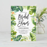Tropical Greenery and Plumeria Bridal Shower