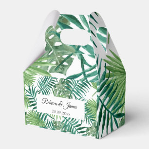 Tropical Greenery Beach Destination Wedding  Favour Box