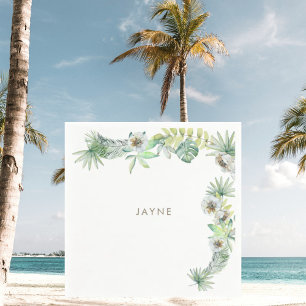 Tropical Greenery Beachy Bridal Shower Napkin