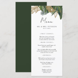 Tropical Greenery Botanical Summer Boho Wedding Menu
