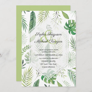 Tropical Greenery Botanical Wedding Invites