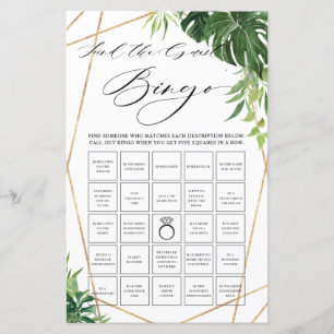 Tropical Greenery Bridal Find the Guest Bingo Game