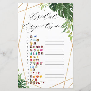 Tropical Greenery Bridal Shower Emoji Game