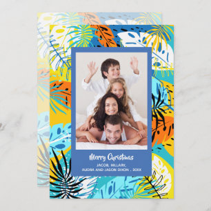 Tropical Greenery Christmas Photo Holiday Card