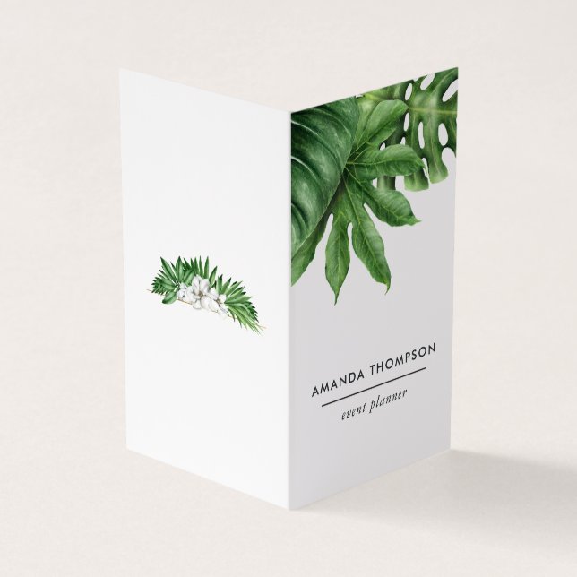 Tropical Greenery Foliage Business Card (Outside)