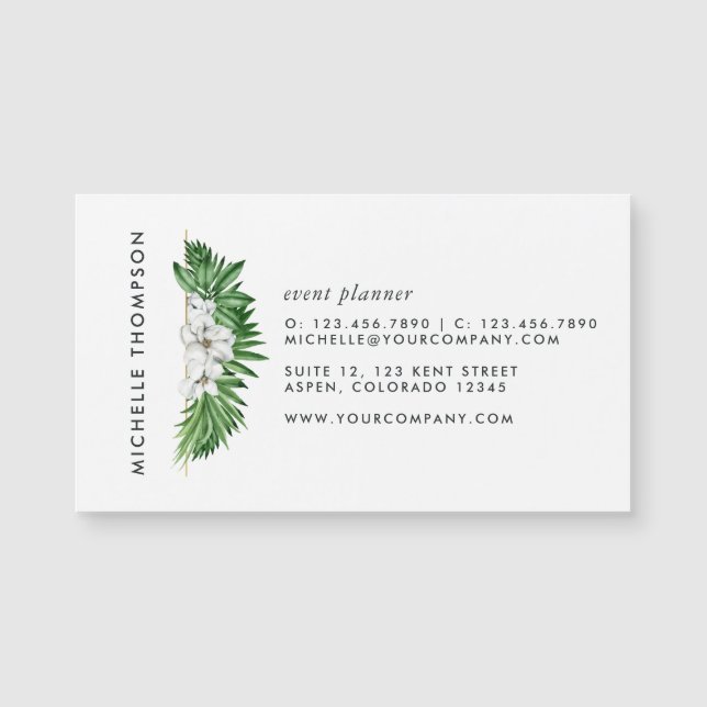 Tropical Greenery Foliage Business Card (Front)