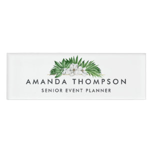 Tropical Greenery Foliage Name Tag