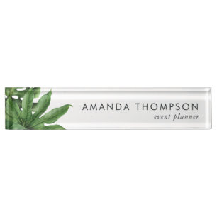Tropical Greenery Foliage Nameplate