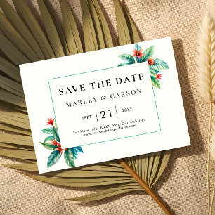 Tropical  Greenery Frame Modern Garden Wedding Save The Date