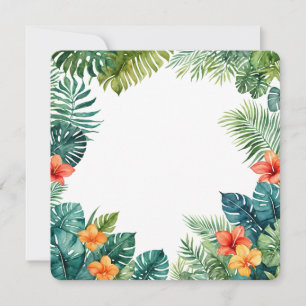 Tropical Greenery Frame PNG Botanical Background Invitation