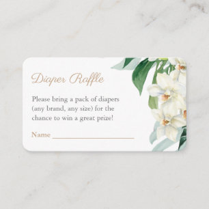 Tropical Greenery Gold Baby Shower Diaper Raffle Enclosure Card