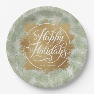 Tropical Greenery Holiday  Paper Plate