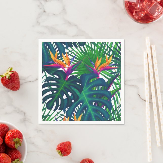 Tropical Greenery Jungle Leaves Paradise  Napkin (Insitu)