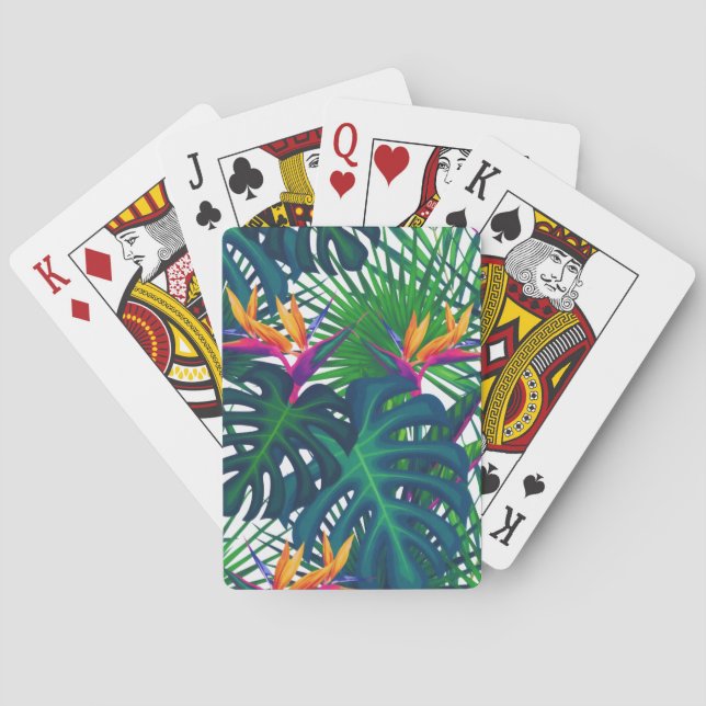 Tropical Greenery Jungle Leaves Paradise  Playing Cards (Back)