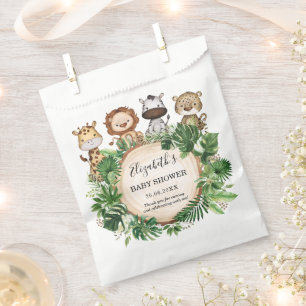 Tropical Greenery Jungle Wild Animals Baby Shower Favour Bags
