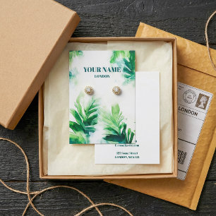 Tropical Greenery leafy Earring Display Card