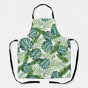 Tropical Greenery Leaves Pattern Apron