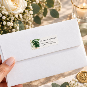 Tropical Greenery Leaves Return Address Label