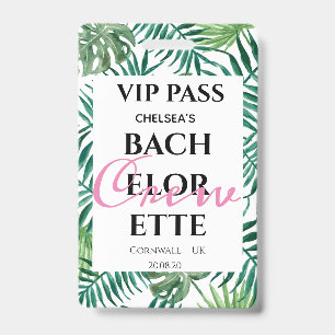 Tropical Greenery Palm Bachelorette Party VIP PASS ID Badge
