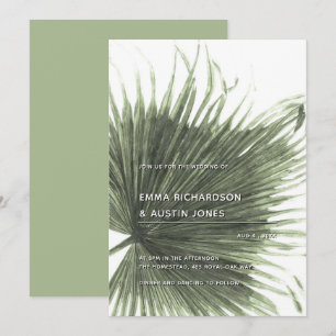 Tropical Greenery Palm Botanic Wedding Invitation