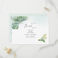 Tropical Greenery Sea Glass Bridal Shower