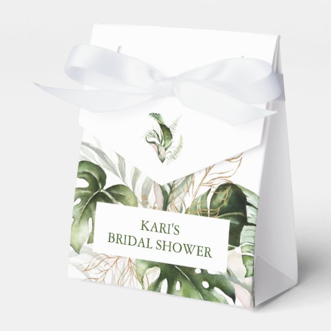 Tropical Greenery Tent Favour Box (Front Side)