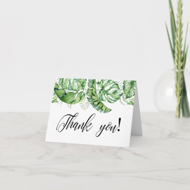 Tropical Greenery  Thank You Card (Front)