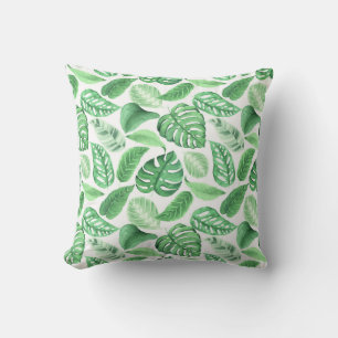 Tropical Greenery Watercolor Art Print Cushion
