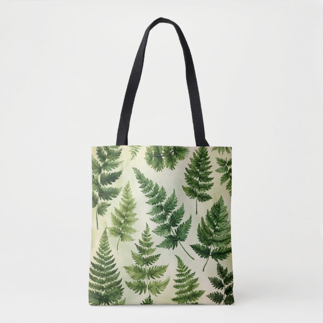 Tropical Greenery Watercolor Tote (Front)
