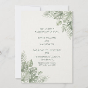 Tropical Greenery Wedding Invitation