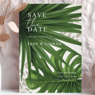 Tropical Greenery Wedding Save the Date  Invitation