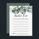 Tropical Greenery White Floral Bucket List Cards<br><div class="desc">These tropical greenery white floral bucket list cards are the perfect activity for a rustic wedding reception or bridal shower. The design features green palm leaves bouquets with white lovely flowers. 

Bucket List sign is sold separately.</div>