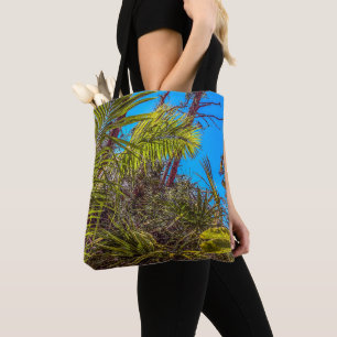 Tropical Greens and Blue Sky Tote