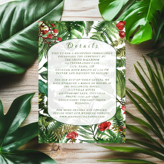 Tropical Greens Botanical Wedding Enclosure Card
