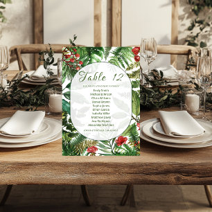 Tropical Greens Botanical Wedding Seating Card