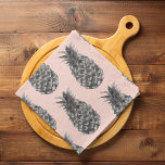 Tropical Grey & Pink Pineapple Seamless Pattern Tea Towel<br><div class="desc">Tropical Grey & Pink Pineapple Seamless Pattern</div>